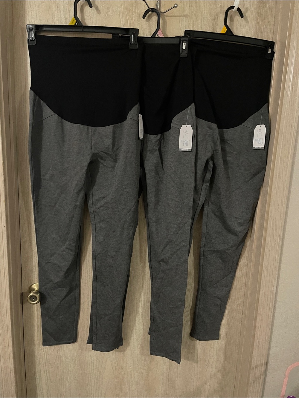 Time and Tru Black & Gray Maternity Leggings - 3 Pack